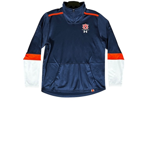Under Armour Other - Under Armour Auburn Tigers Mens Large War Eagle Quarter Zip Pullover Navy Blue